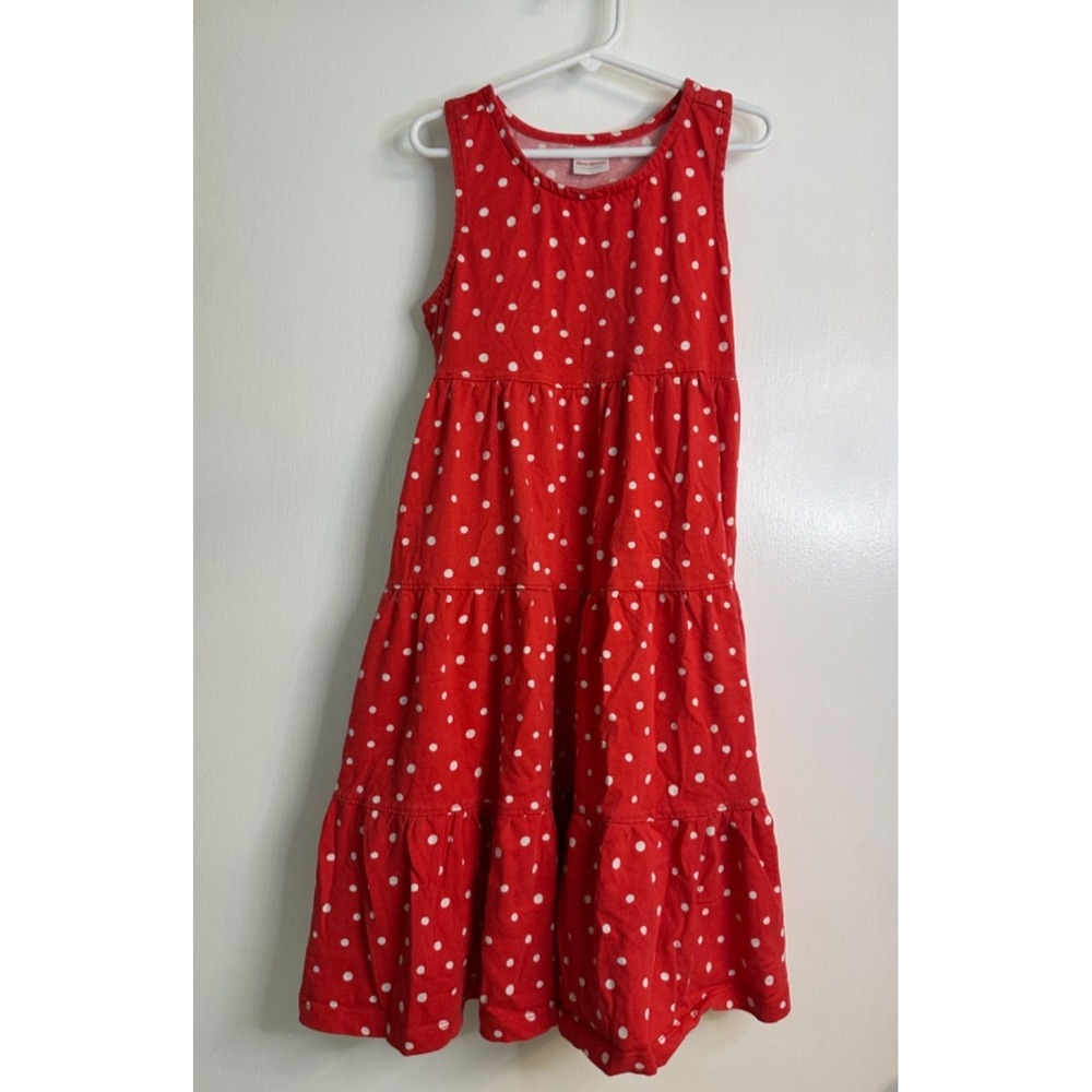 Hanna Andersson Size 130 7-8 Red & White Polka Dot Racerback Twirl Dress